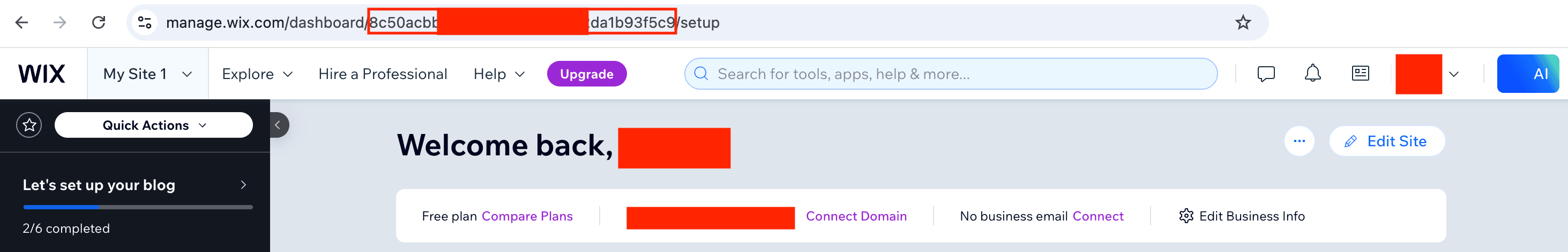 Site ID na URL do Wix