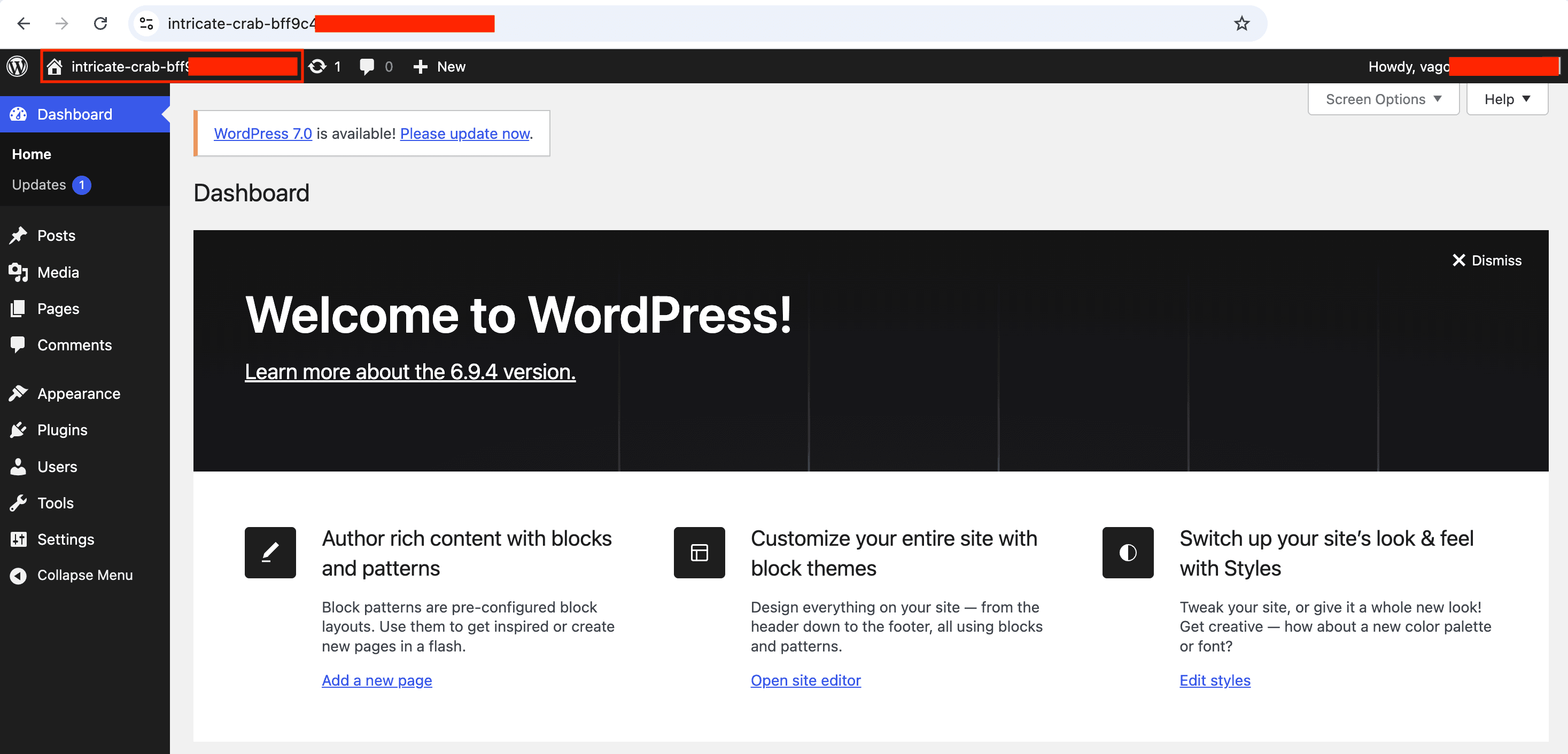 Painel WordPress